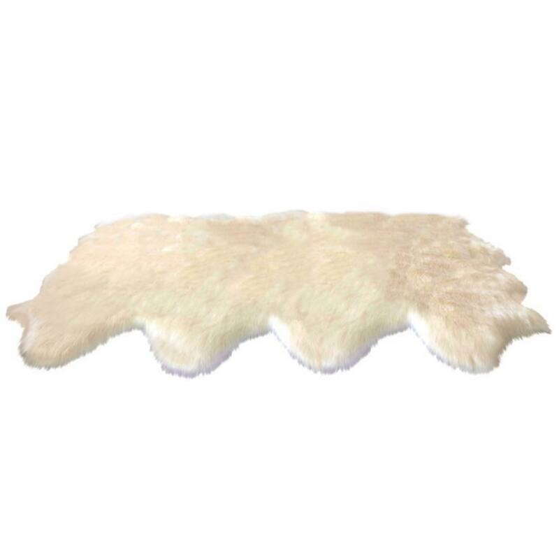 Dynasty Natural 4-Pelt Luxury Long Wool Sheepskin Shag Rug