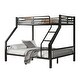 preview thumbnail 4 of 8, Twin XL Over Queen Metal Bunk Bed with Ladder and Slats Support for Adults Teens, Black, (Old SKU W2580S00003)