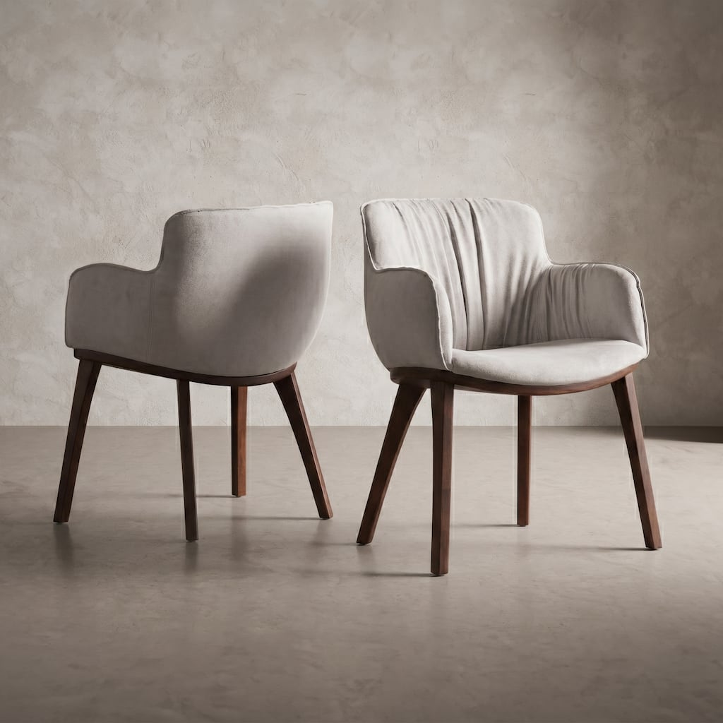 Furniture of America Abigail XIII Mid-century Modern Handcrafted Solid Wood Arm Chairs (Set of 2)