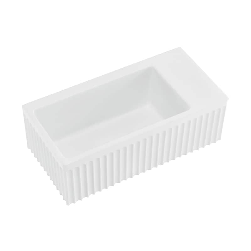 Limoges 24" Rectangle Wall-Mount Bathroom Sink In Matte White - 11.8" x 23.75" 7.85"