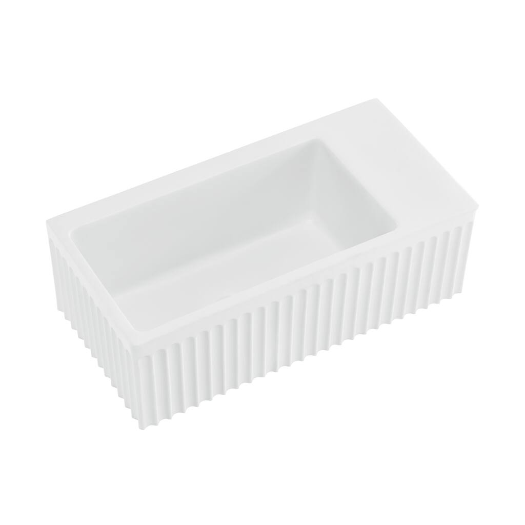 Limoges 24" Rectangle Wall-Mount Bathroom Sink In Matte White - 11.8" x 23.75" 7.85"