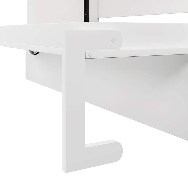 Murphy Bed with Desk Open Storage Shelves Twin Size