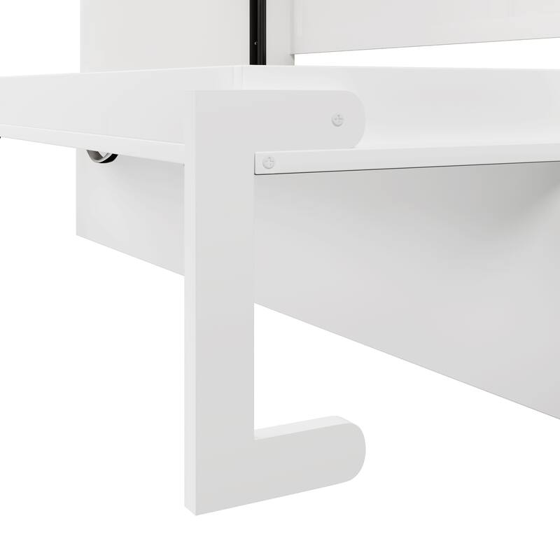 Twin Murphy Bed Cabinet with Fold-Down Desk & Open Storage Shelves by Harper&Bright Designs