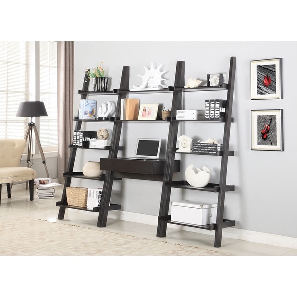 Sheridan Cappuccino 3 piece Ladder Desk Bookcase Set On Sale