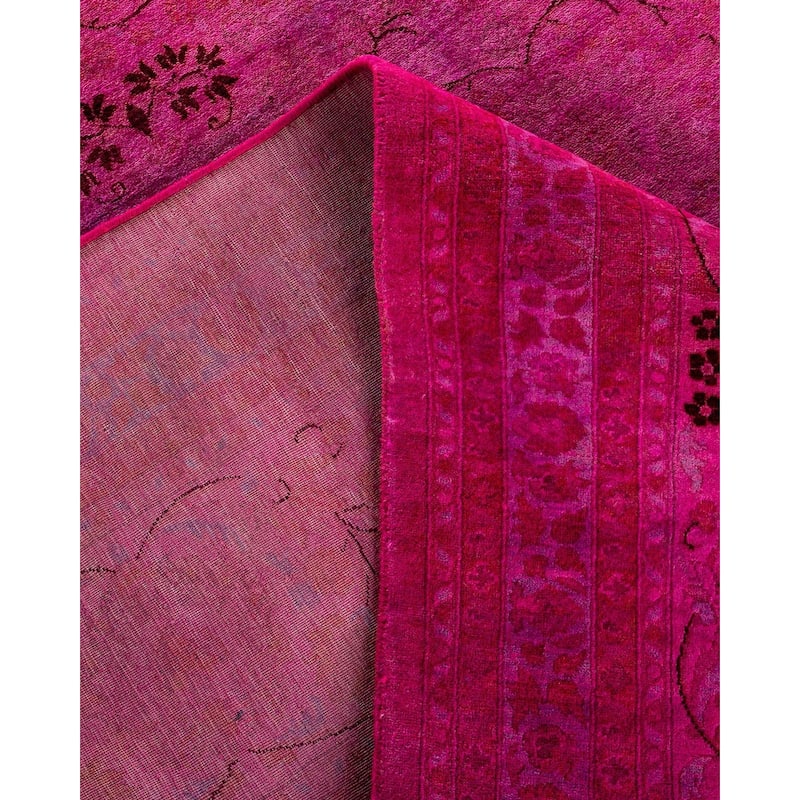 Overdyed, One-of-a-Kind Hand-Knotted Area Rug - Pink - 10' 1" x 17' 6"