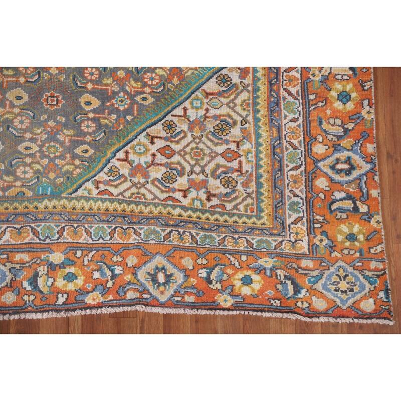 Hand Knotted Oriental 100% Wool Carpet Traditional Medallion Multi-Colored Mahal Area Rug - 12' 0'' X 7' 10''
