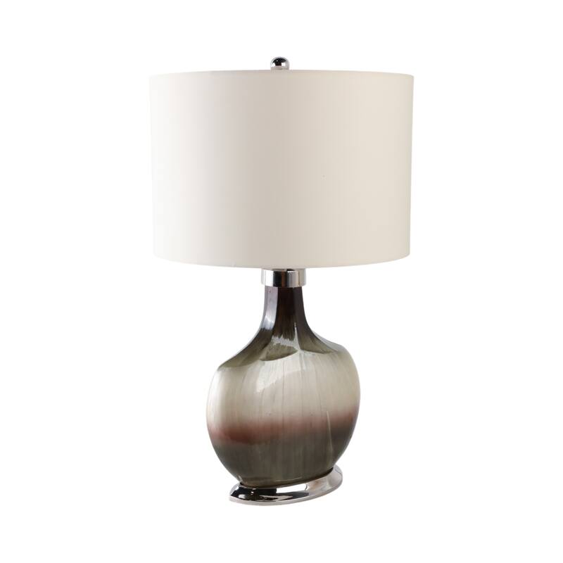 Glass Metal Table Lamp Gradient Finish Home Office Decor - 32" Gray - 18" x 18" x 32"