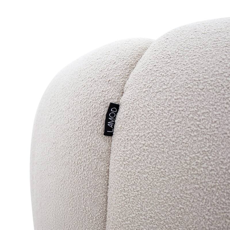 Divani Casa Yolonda Modern Curved Beige Fabric Sofa