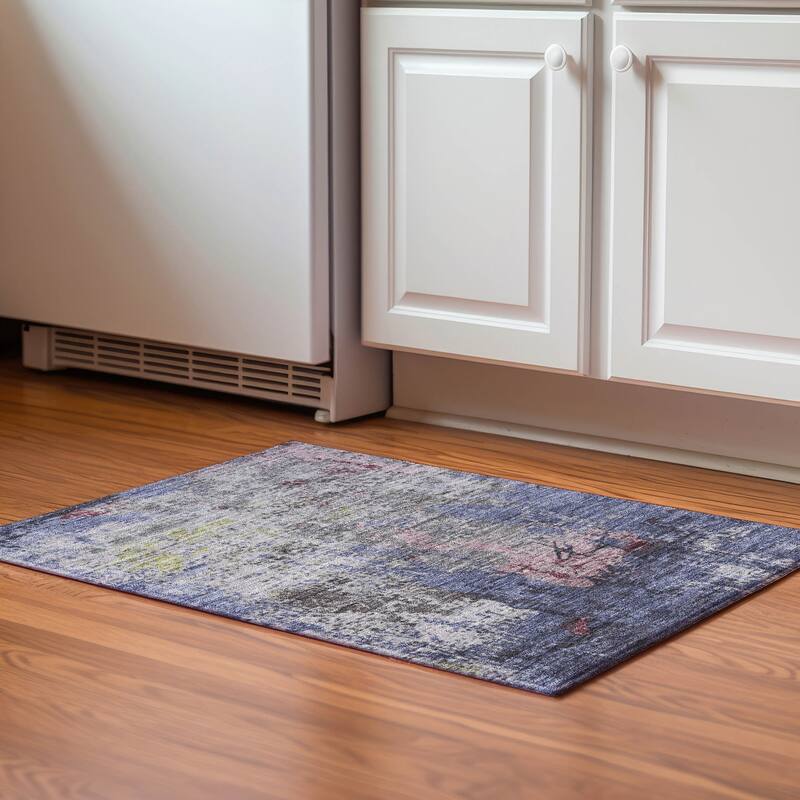 Premium Washable Super Soft Mayfield Rug - Blue - 1'8" x 2'6"