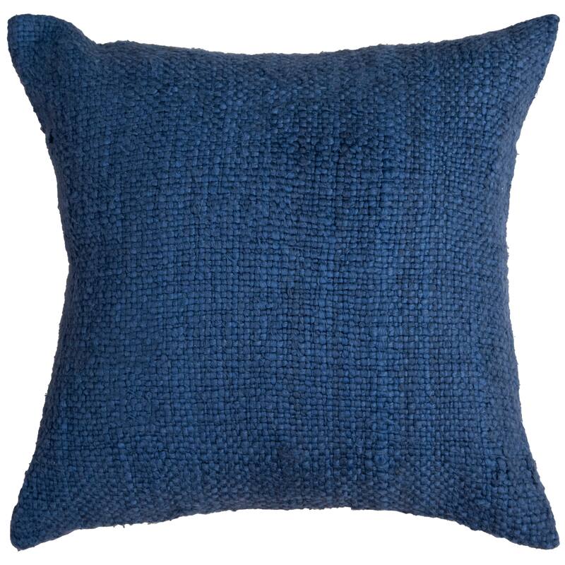Rizzy Home Solid Textured Modern Throw Pillow - Down Alternative - Dark Blue