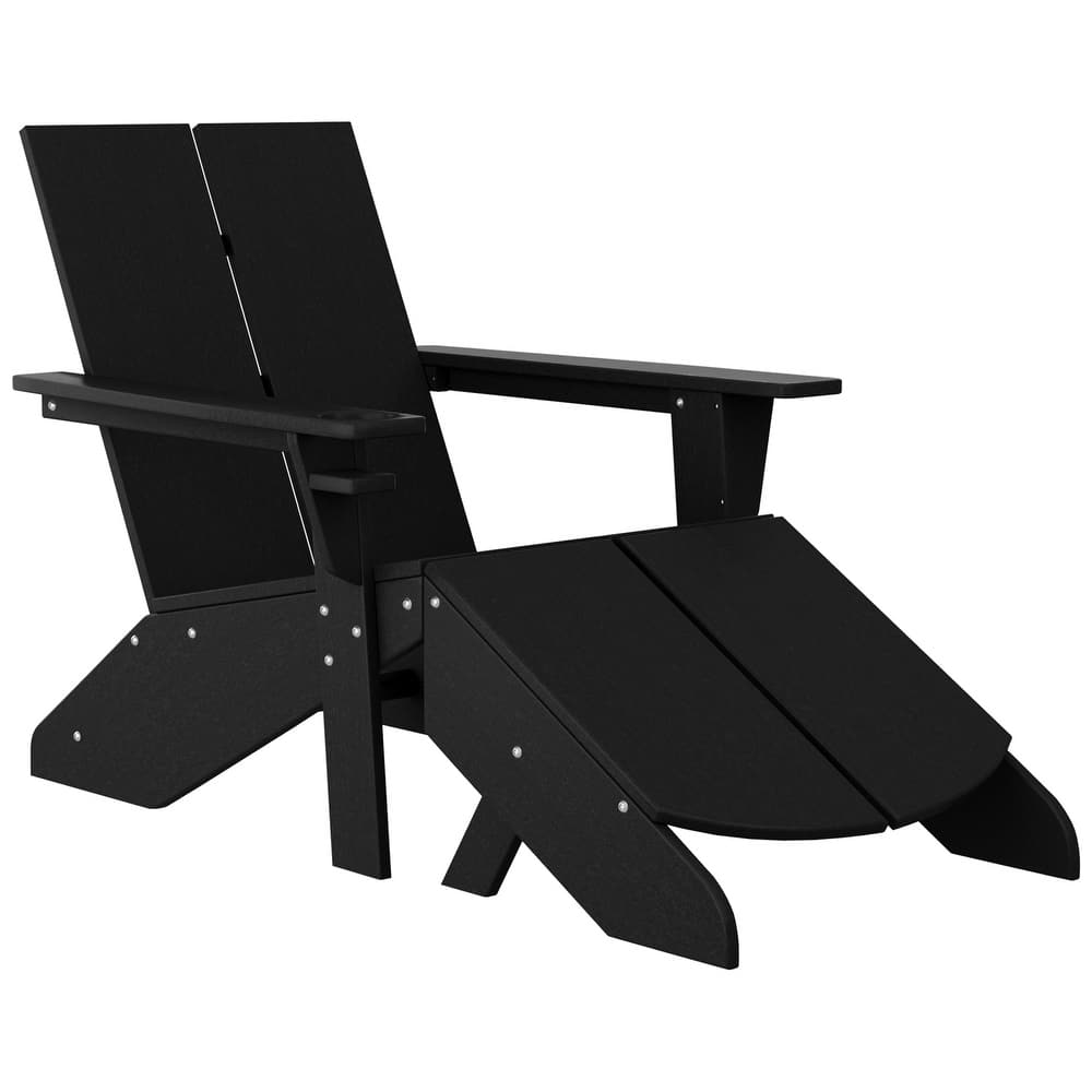 Coastin Modern Poly Adirondack Chair With Ottoman