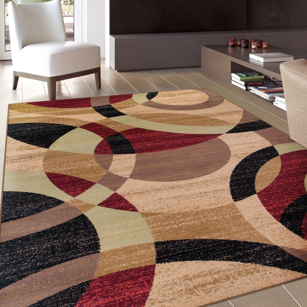 World Rug Gallery Geometric Circles Area Rug