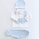 preview thumbnail 2 of 3, Blue & White Newborn Baby Boy Homecoming Set with Bow Tie Detail- 10 Pcs