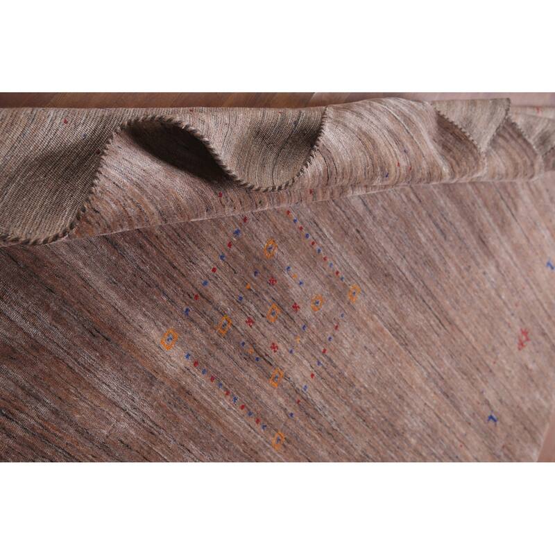 Brown Tribal Gabbeh Oriental Area Rug Hand-knotted Wool Carpet - 8'3" x 10'0"