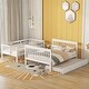preview thumbnail 18 of 46, Twin-Over-Full Bunk Bed with Twin size Trundle, Storage and Guard Rail for Bedroom, Dorm, for Adults