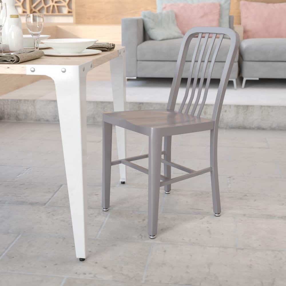 Metal Indoor-Outdoor Chair - 15.5"W x 20"D x 33.25"H