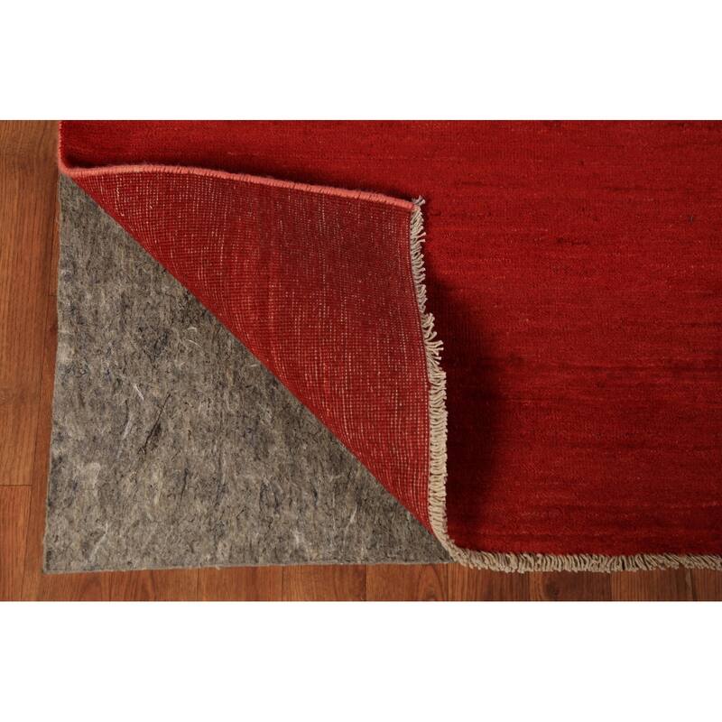 Gabbeh Modern Area Rug Handmade Oriental Red Wool Carpet - 5'6" x 7'10"