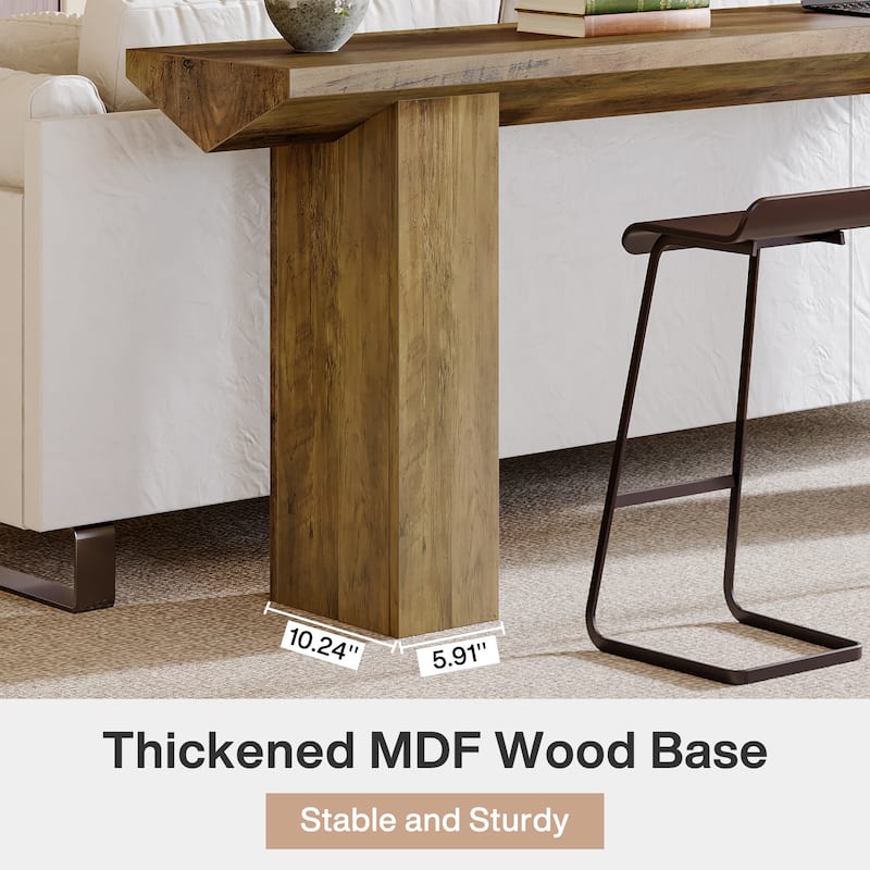 63" Long Sofa Table, Modern Console Table with Thickened Tabletop, Wooden Entryway Table for Living Room, Bedroom