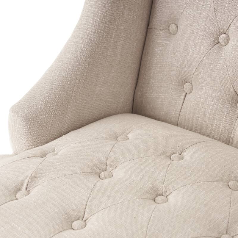 Wingback Club Chair with Birch Wood Legs and Button -Tufted Diamond Stitch Design