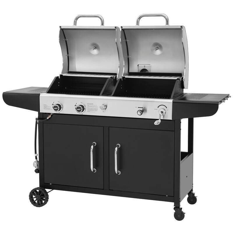 Royal Gourmet 2-Burner Gas and Charcoal Combo Grill, black