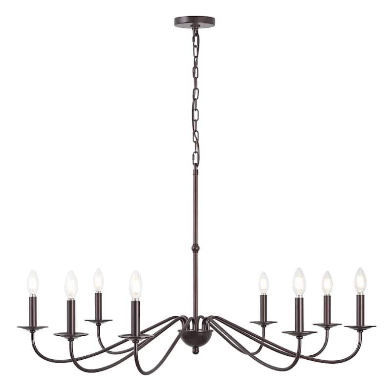 34.75" 6-Light Iron LED Chandelier, by JONATHAN Y - Oil Bronze