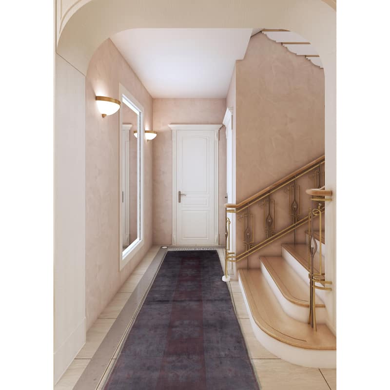 ECARPETGALLERY Hand-knotted Color Transition Charcoal Wool Rug - 2'9 x 9'7