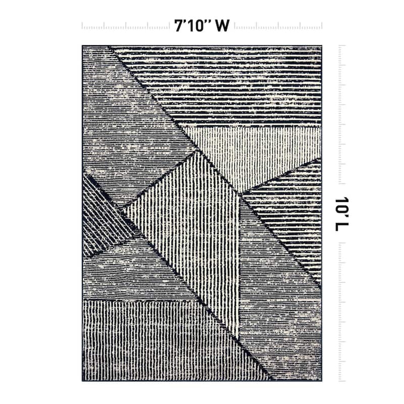 Contemporary Distressed Geometric Stylish Area Rug for Any Room