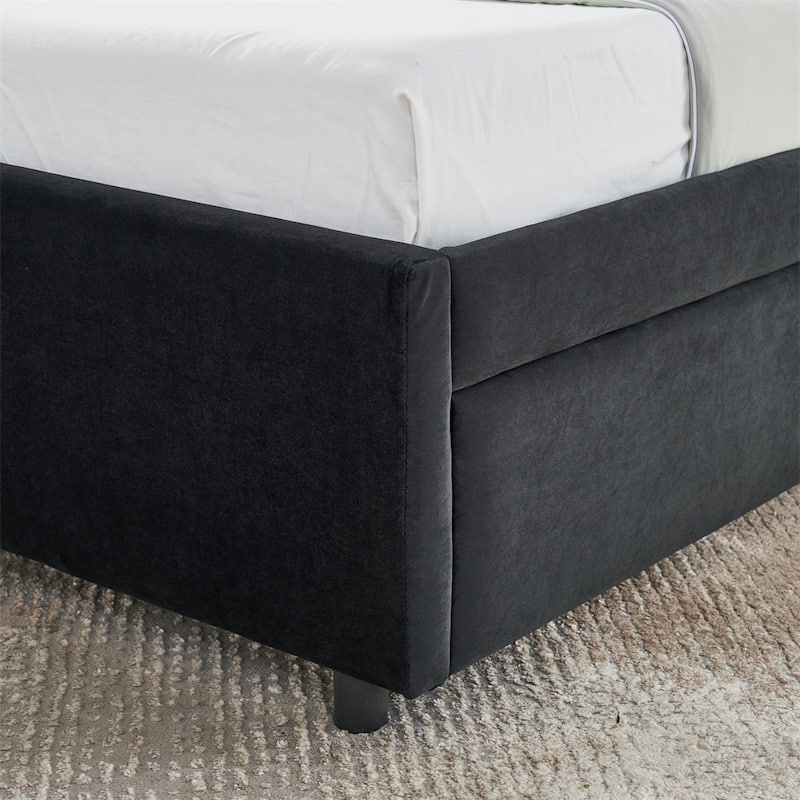 Full Size Upholstered Tufted Bed Frame with Two Drawers,Sofa Bed Frame
