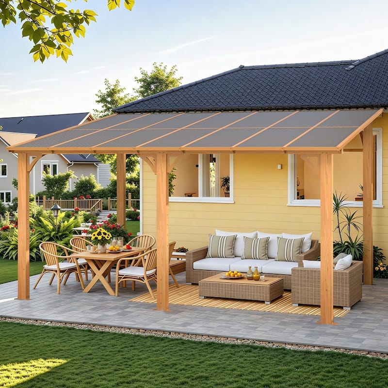 AECOJOY Wall Mounted Gazebos Pergola Gazebo Awnings for Backyard