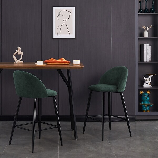 Homy Casa Mid-century Modern Upholstered Counter Stools