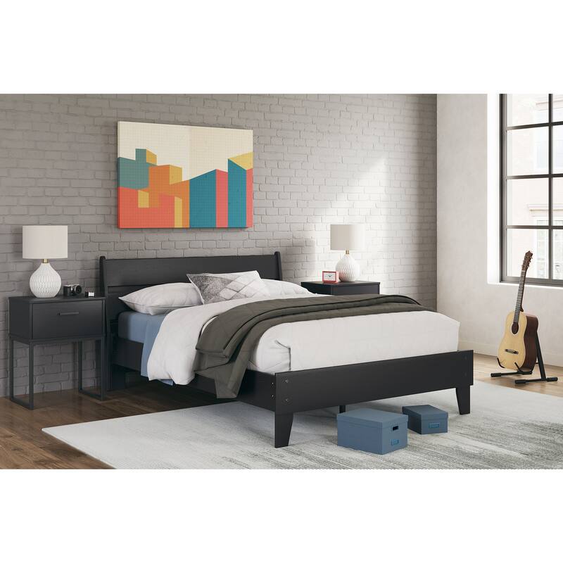 Signature Design by Ashley Socalle Black Panel Platform Bed - Full