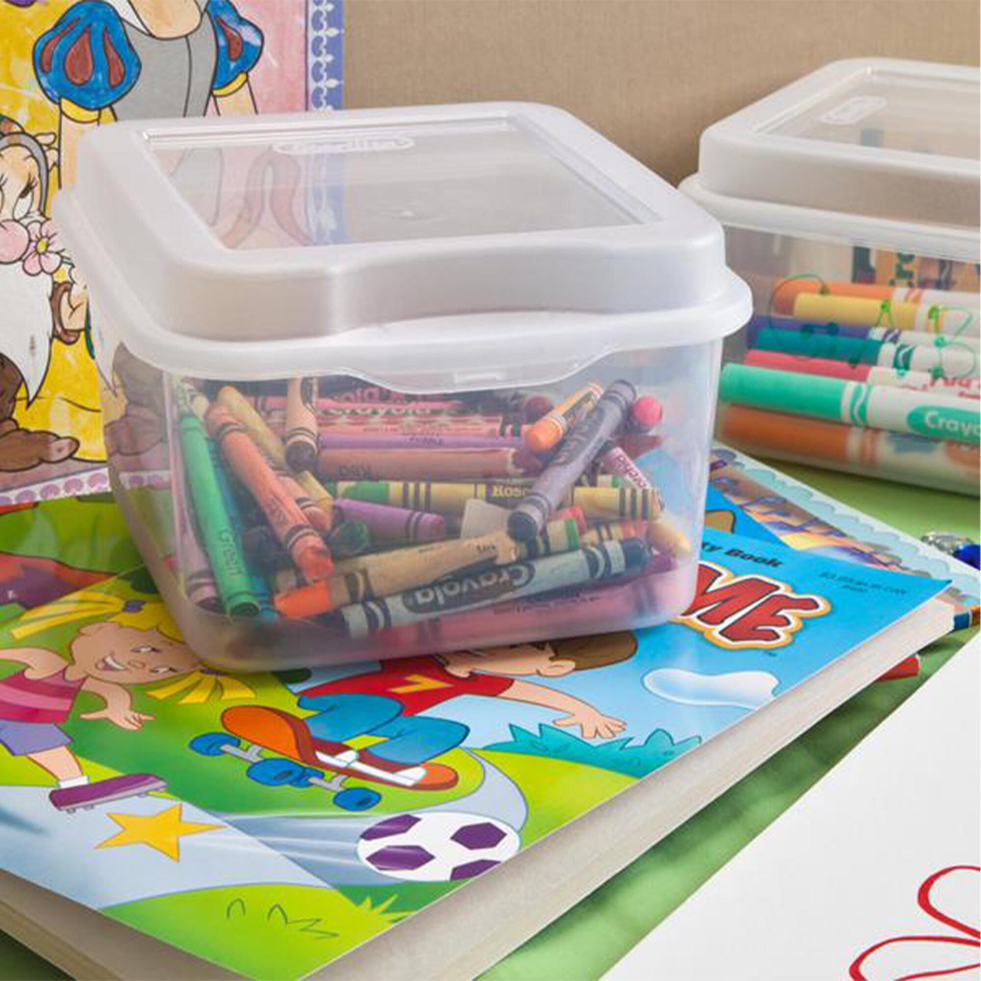 Sterilite FlipTop Storage Boxes (12 Pack) - Small Clear Plastic Containers With Hinged & Latching Lids - View #11