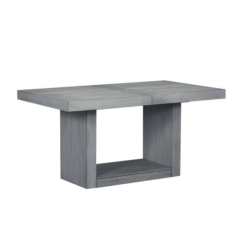 Contemporary 6-Piece Extendable Wood Dining Table Set Kitchen Table Set with Upholstered Bench and 4 Dining Chairs