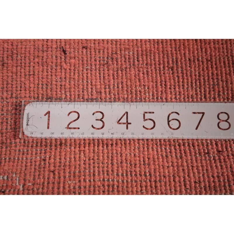 Pink Modern Gabbeh Oriental Area Rug Handmade Solid Wool Carpet - 3'11" x 6'7"