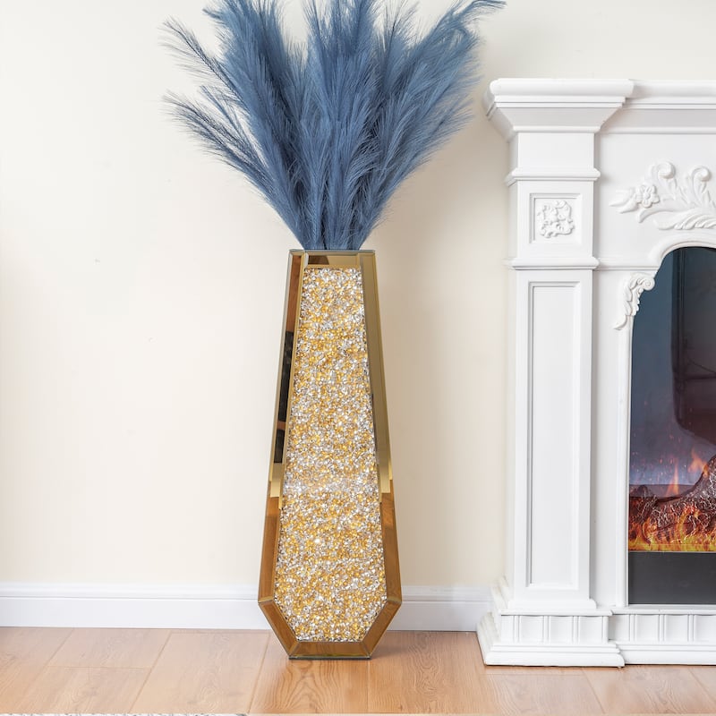 Glam Tall Crushed Diamond Floor Vase