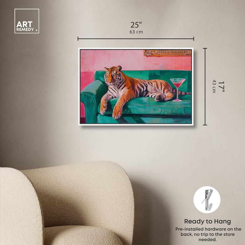 Lounging Tiger Canvas by Art Remedy