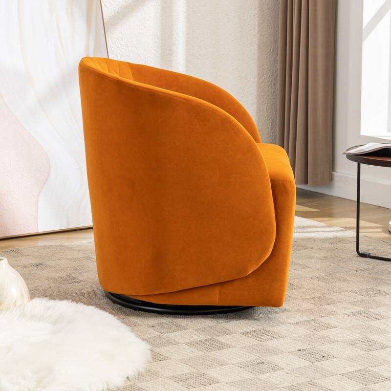 21.06"Seat Width Soft Velvet Fabric Swivel Chair For Living Room
