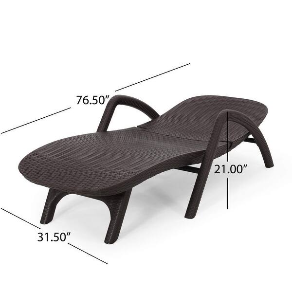 Blanche Outdoor Faux Wicker Chaise Lounges (Set of 2), Dark Brown Bed Bath & Beyond 40115958