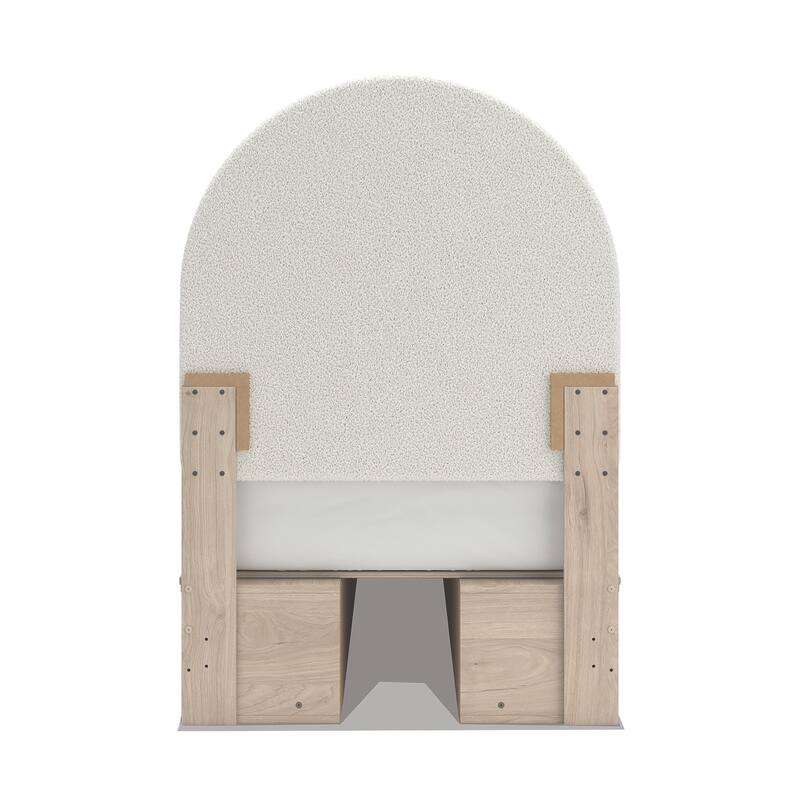 Signature Design by Ashley Shapella Beige/Brown Twin Upholstered Panel Headboard