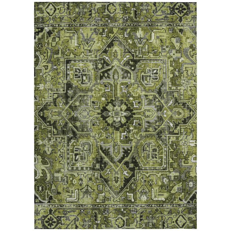 Maso Oriental Weather Resistant Timeless Grace Outdoor Rug