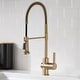 preview thumbnail 38 of 139, Kraus Britt Commercial 3-Function 1-Handle Pulldown Kitchen Faucet KPF-1690 - 20 5/8" Height  with Soap Dispenser - SFACB - Spot Free Antique Champagne Bronze