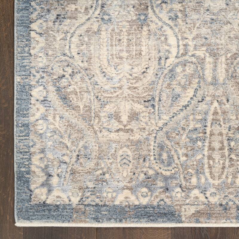 Nourison Home Sultana Indoor only Blue Fringed Persian Area Rug