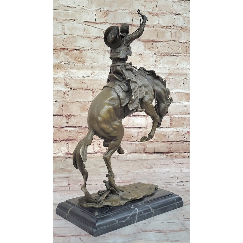 Bronco Buster Hot Cast Bronze Western Americana Decor Sculpture Statue Reproduction By Remington