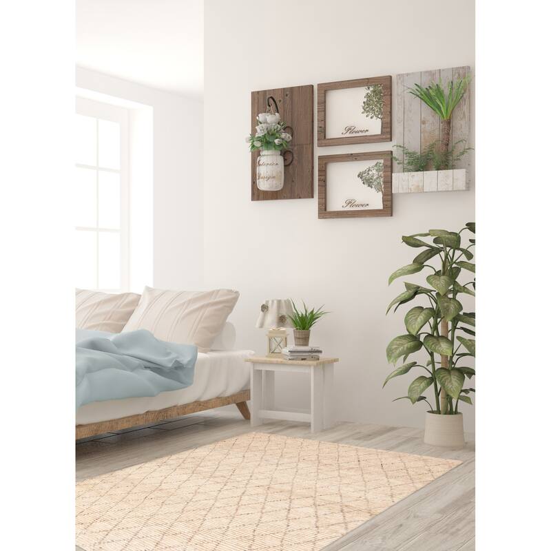 ECARPETGALLERY Hand-knotted Tangier Beige Wool Rug - 5'4 x 8'0