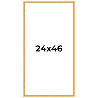 24x46 Frame Gold Real Wood Picture Frame