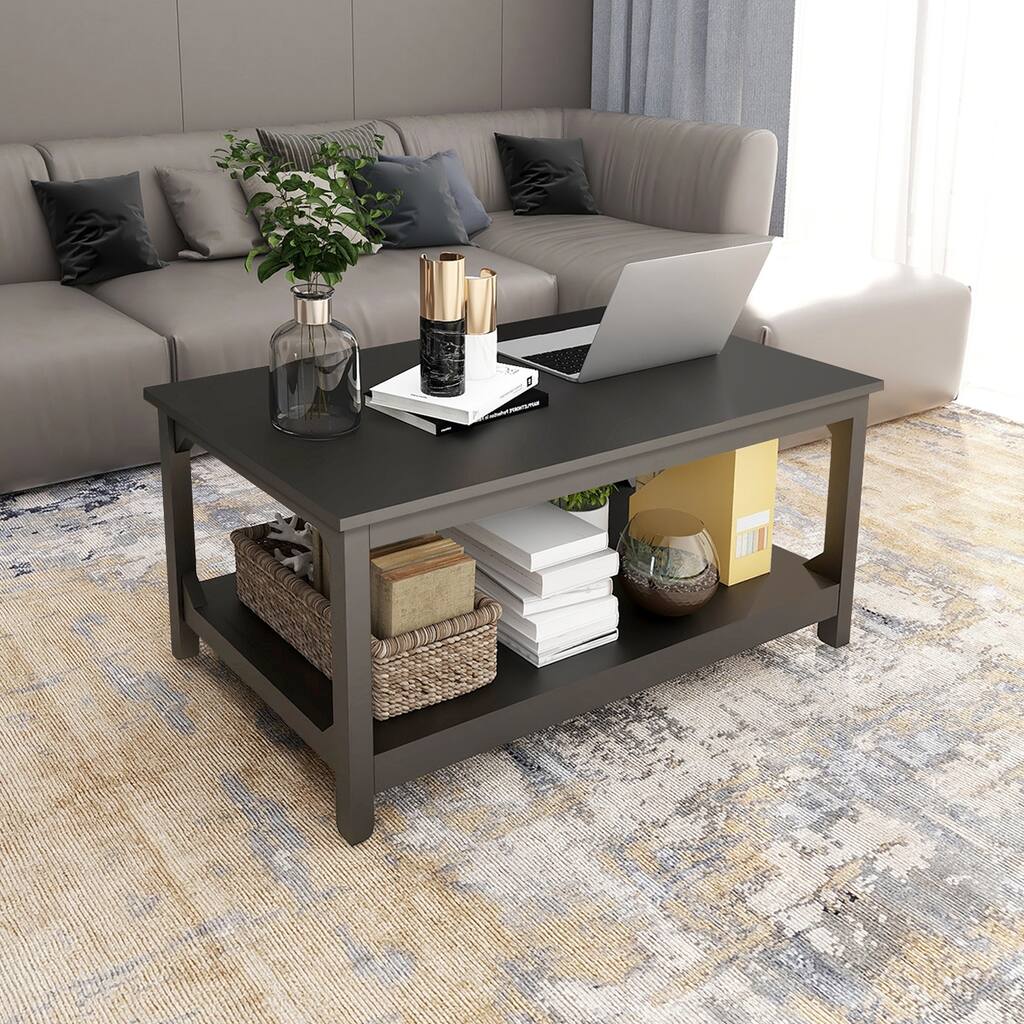 Coffee Table with Storage for Living Room,Black Coffee Table Sofa Table Modern Our coffee tables elegant look