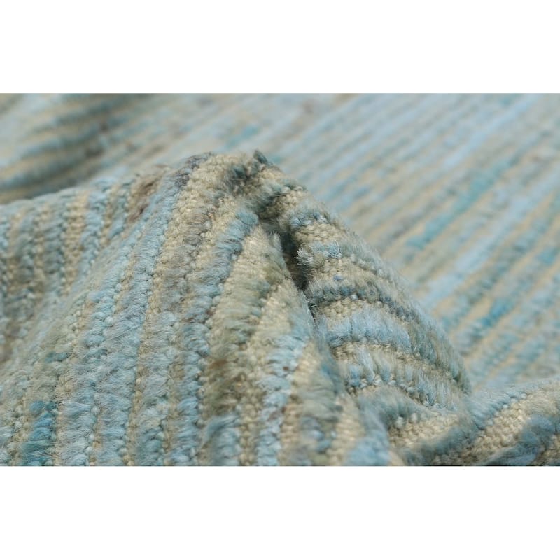 ECARPETGALLERY Hand-knotted Finest Peshawar Ziegler Blue Wool Rug - 9'5 x 13'10