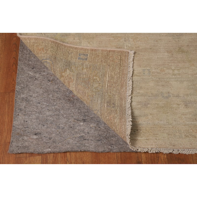 Vegetable Dye Oushak Turkish Area Rug Handmade Floral Wool Carpet - 5'10"x 9'1"