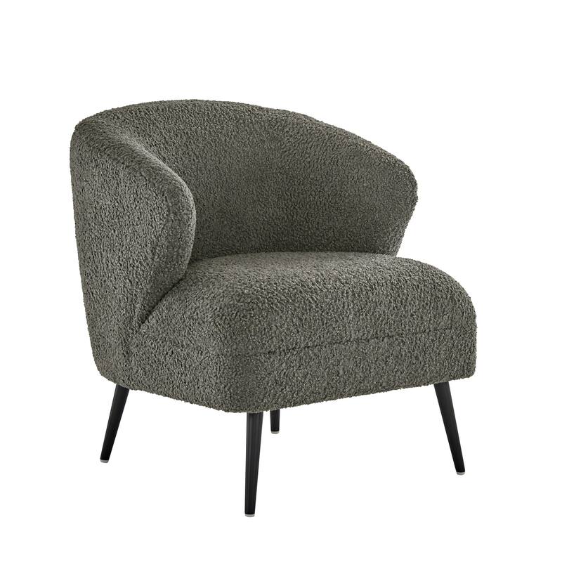 Tremont Boucle Accent Chair and Cube Pouf Footrest by iNSPIRE Q Bold