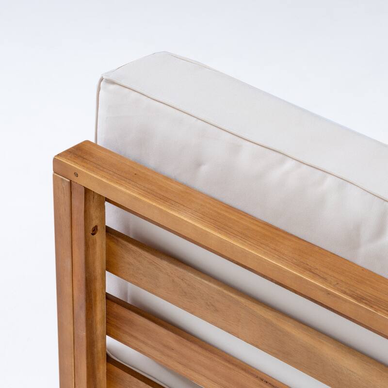 Roomfitters Outdoor 2-Piece Loveseat Set with Acacia Wood Frame and Weather-Resistant Cushions